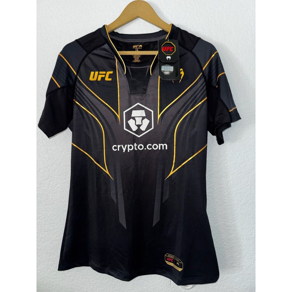UFC Venum Fight Night 2.0 Walkout Jersey Size L Black Gold Champion NWT